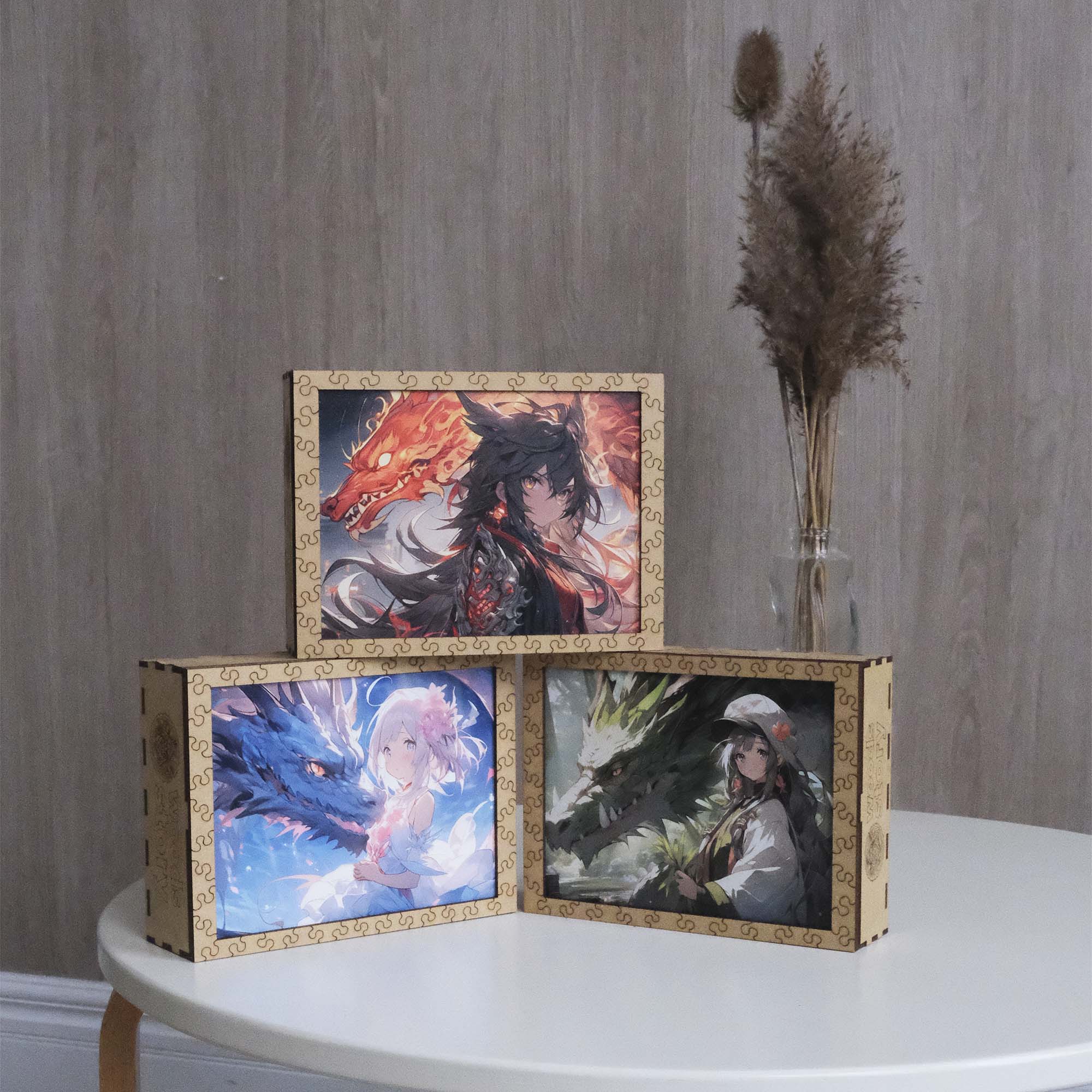 Wooden Jigsaw Puzzle Anime Green Dragon Girl - Woods Story