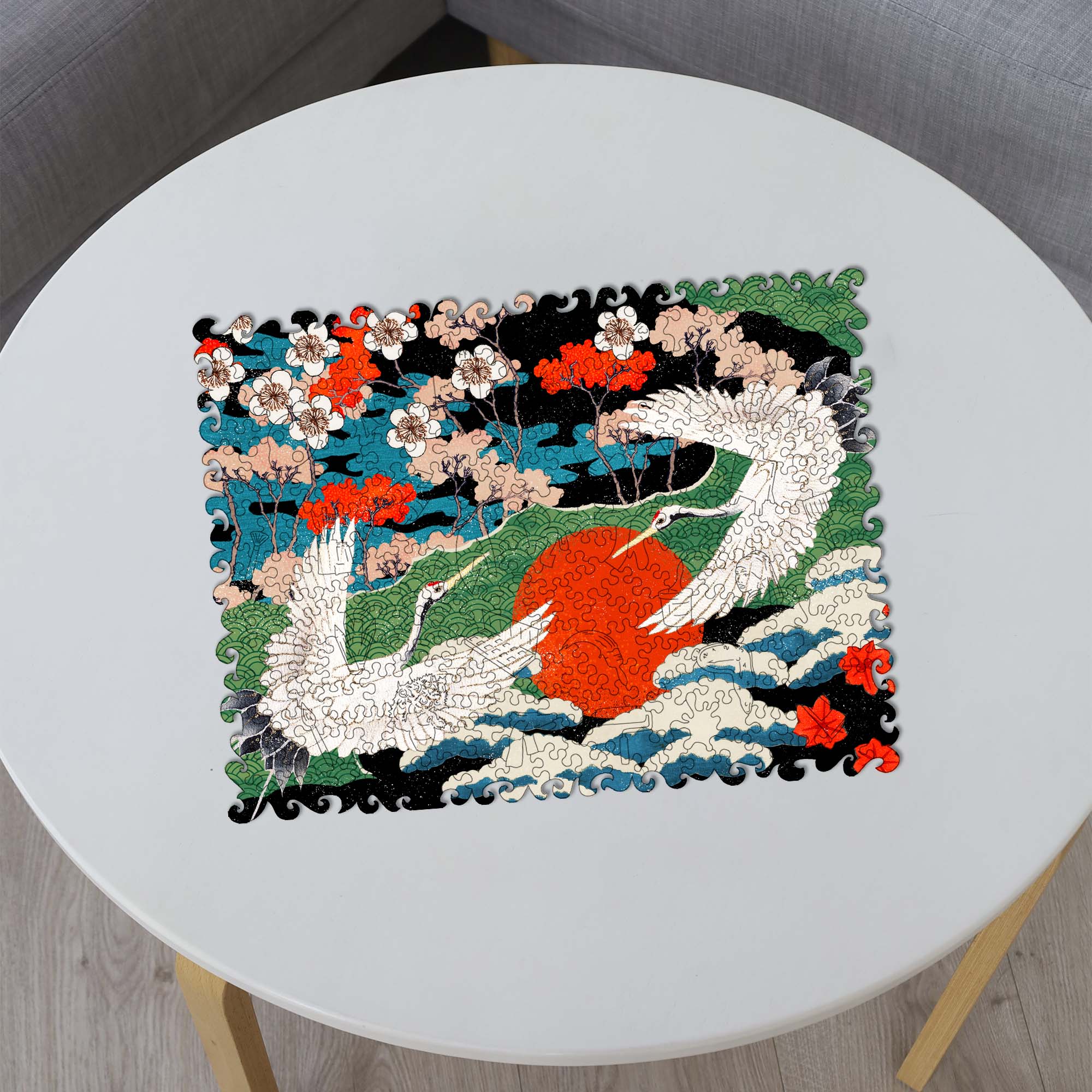 Wooden Jigsaw Puzzle Cranes - Woods Story