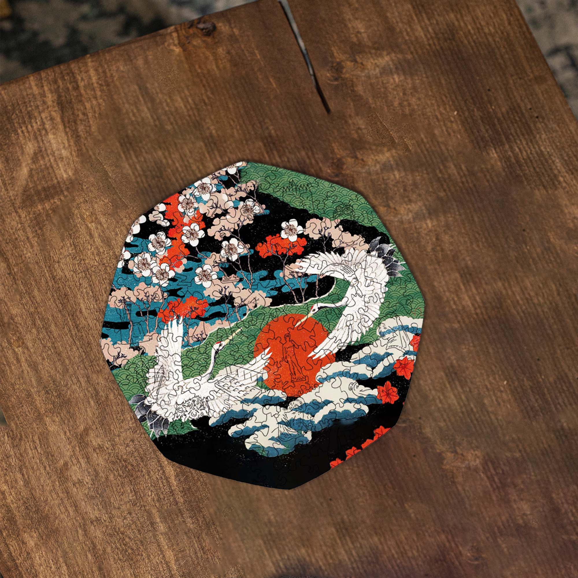 Wooden Jigsaw Puzzle Cranes - Woods Story
