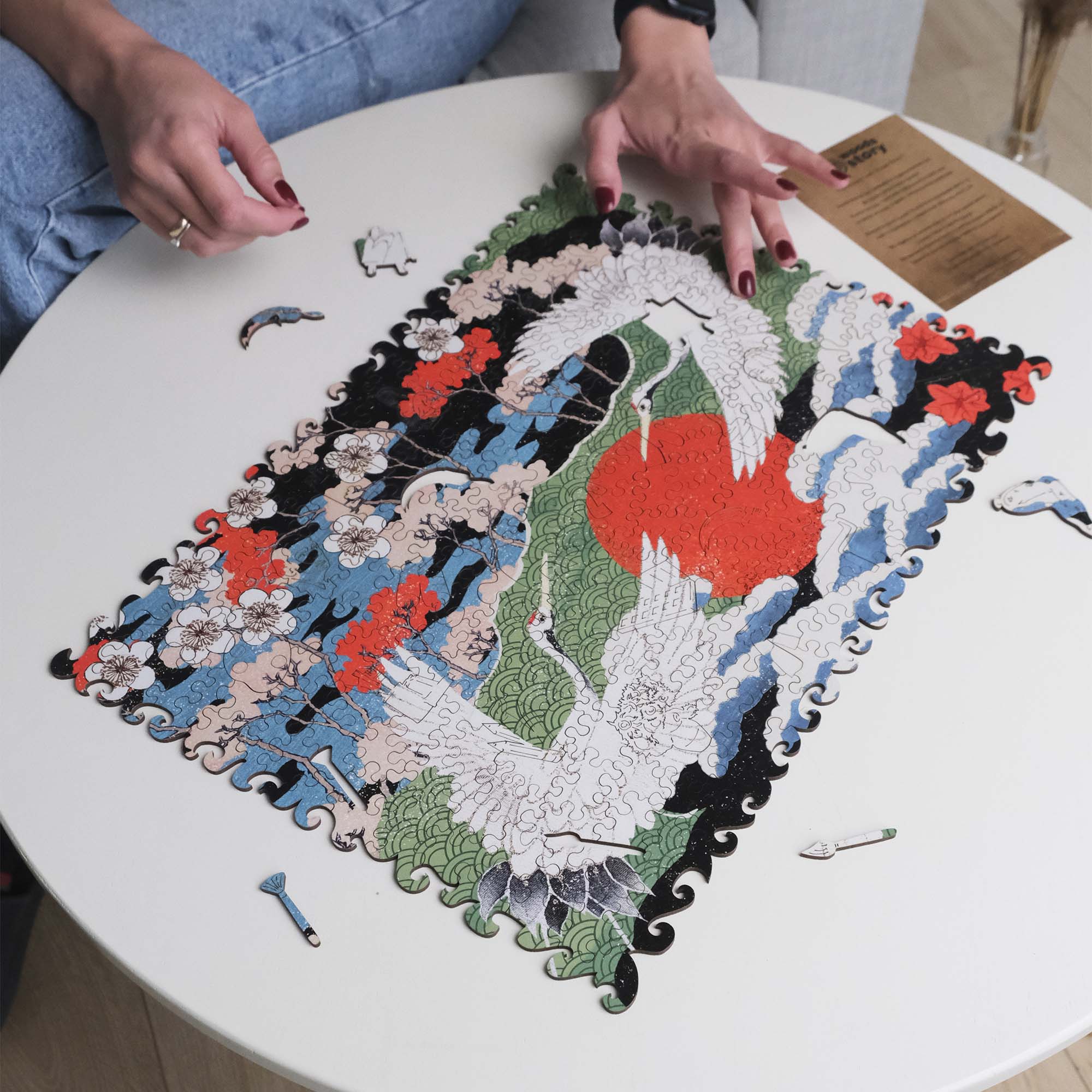 Wooden Jigsaw Puzzle Cranes - Woods Story