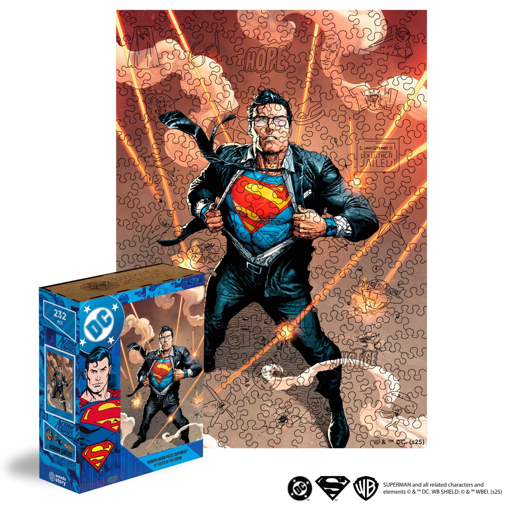 Wooden jigsaw puzzle DC Superman™ – Eye of the Storm - Woods Story