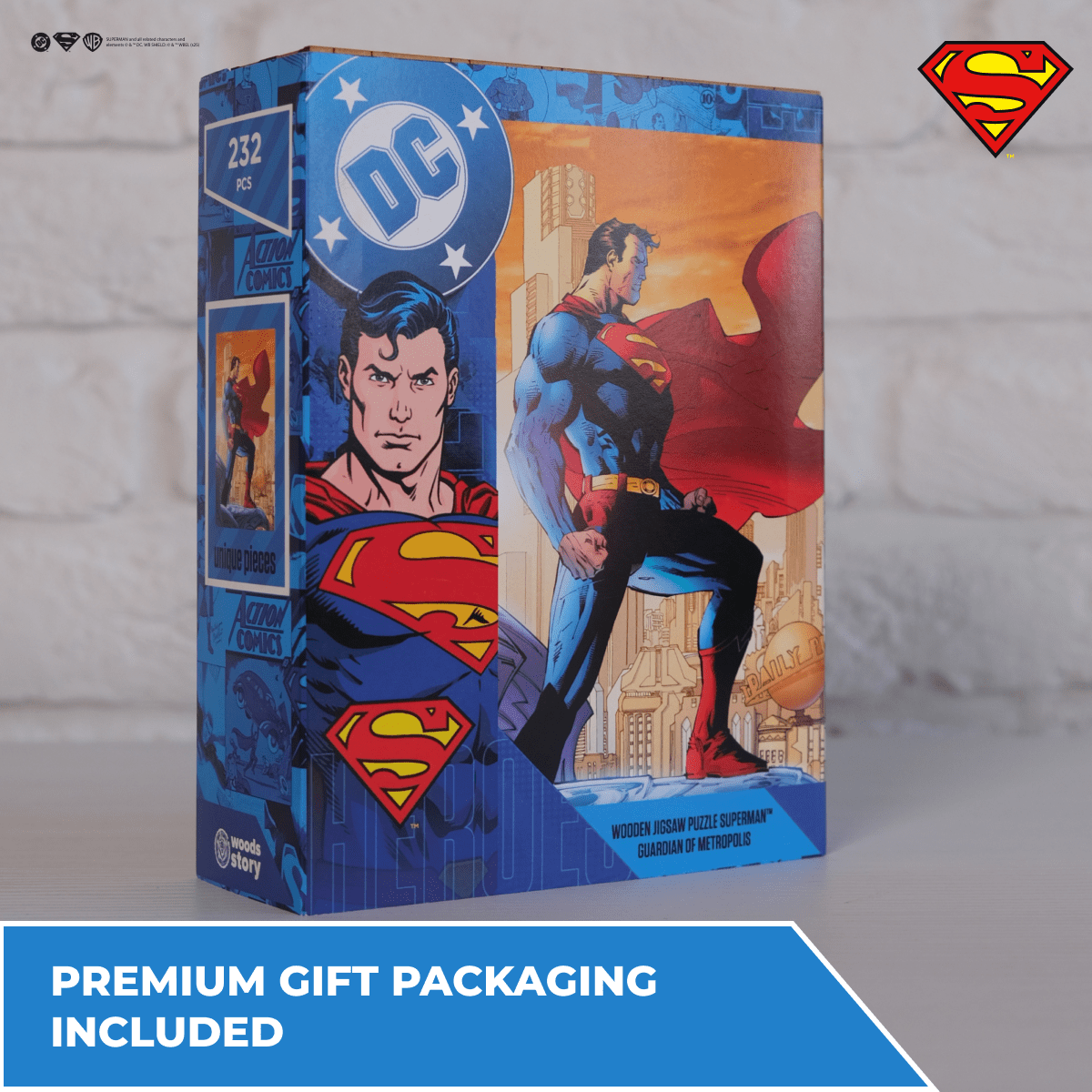 Wooden jigsaw puzzle DC Superman™ – Protector of Metropolis - Woods Story