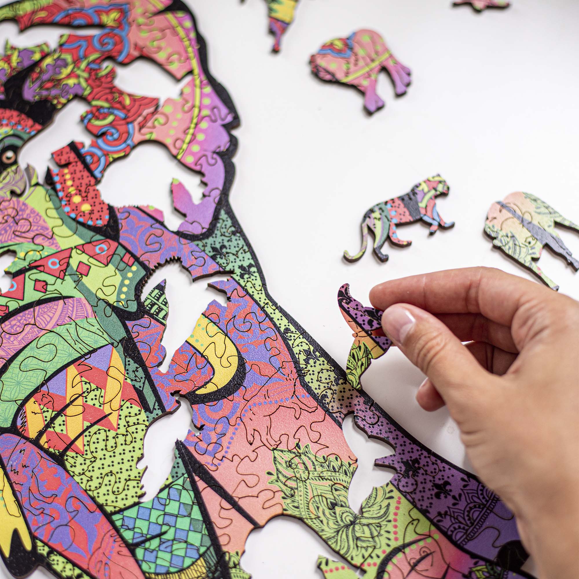 Wooden Jigsaw Puzzle Elephant - Woods Story