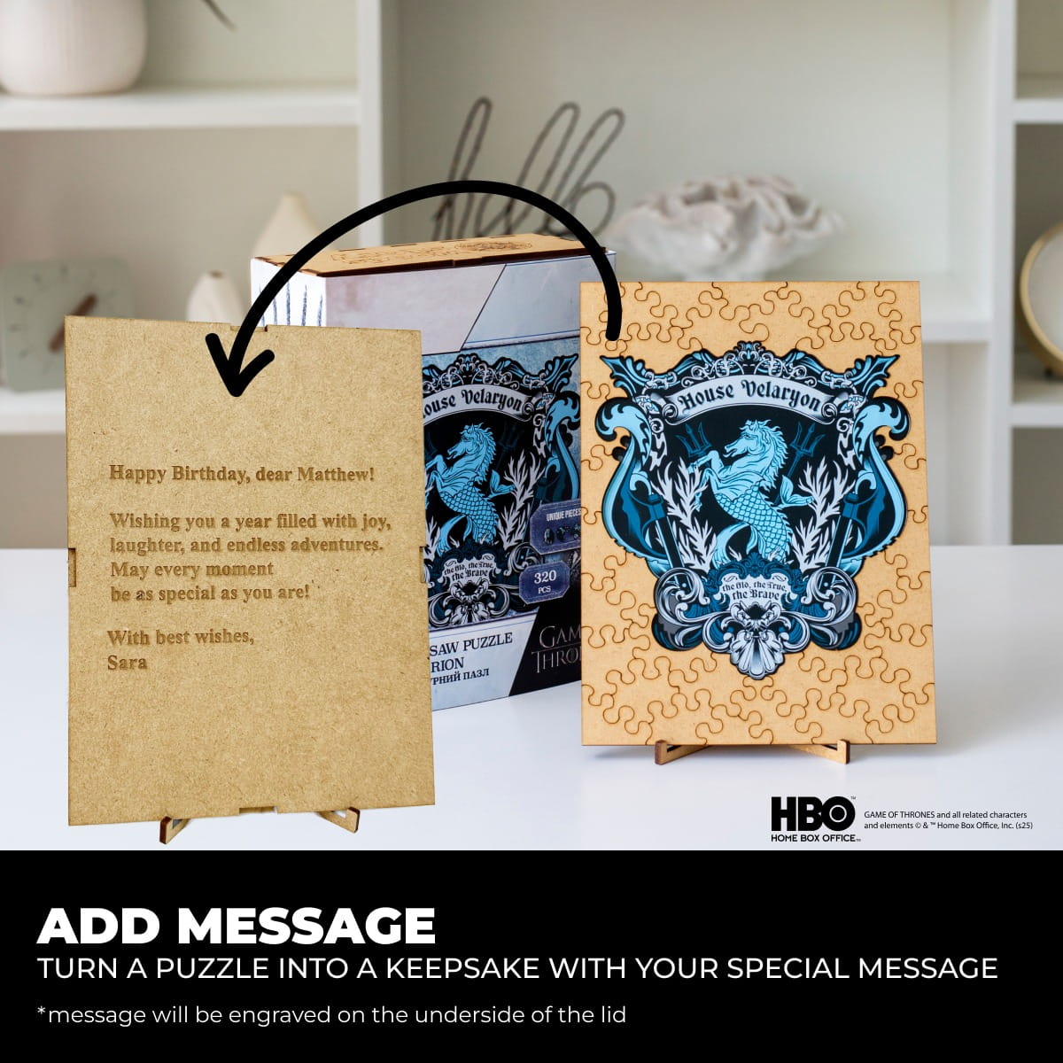 Wooden jigsaw puzzle Game of Thrones™ House Velaryon - Woods Story