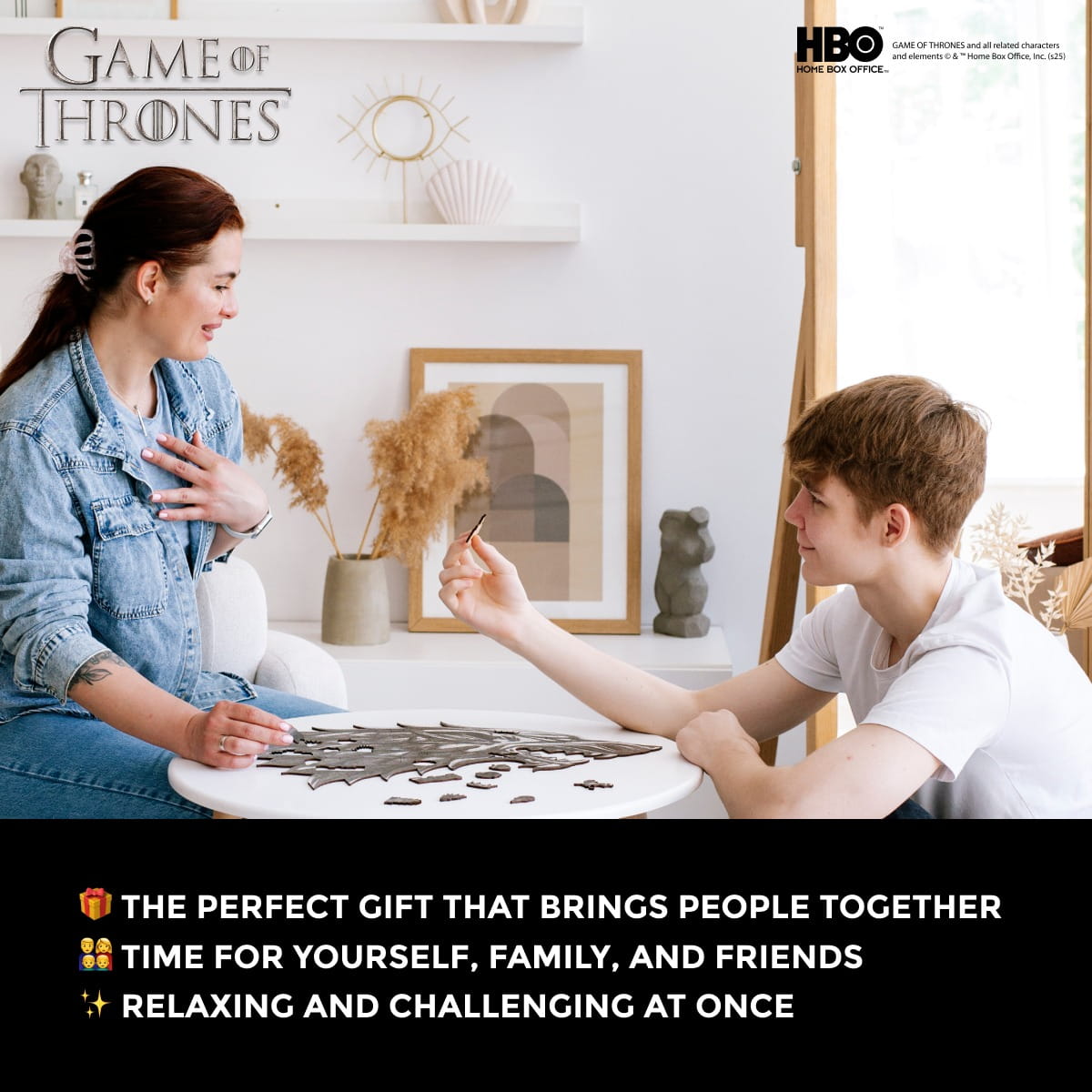 Wooden jigsaw puzzle Game of Thrones™ Metallic Sigils Stark - Woods Story