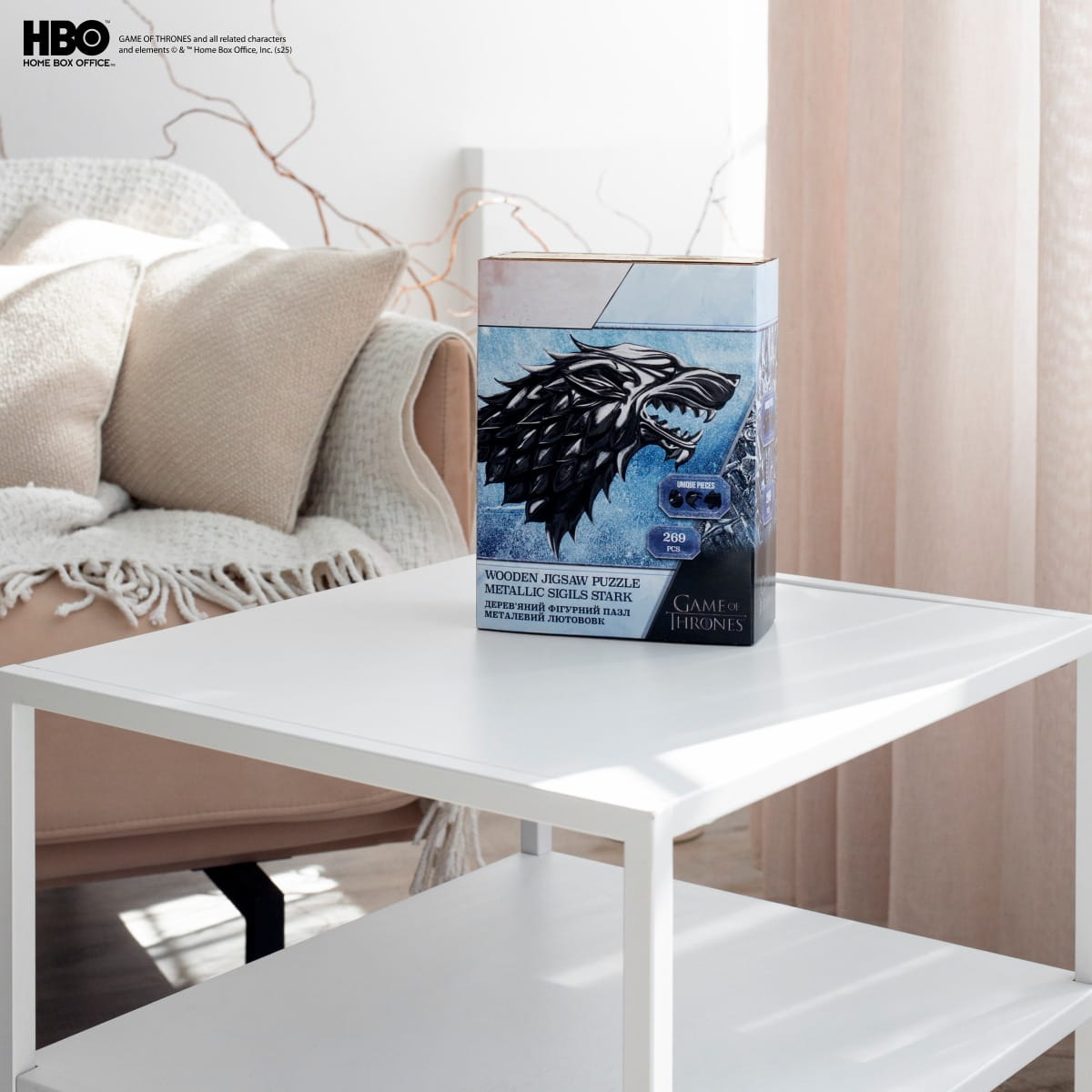 Wooden jigsaw puzzle Game of Thrones™ Metallic Sigils Stark - Woods Story