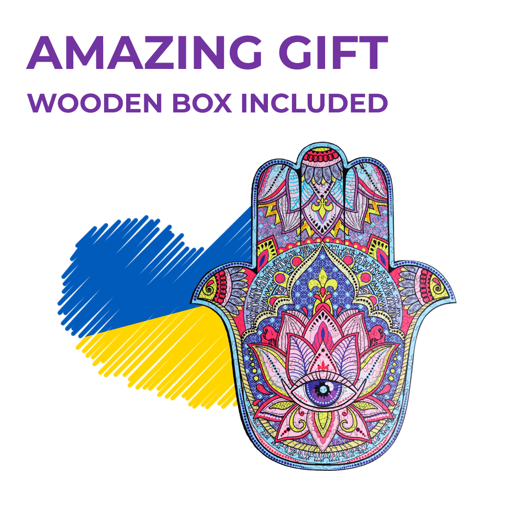 Wooden Jigsaw Puzzle Hamsa - Woods Story