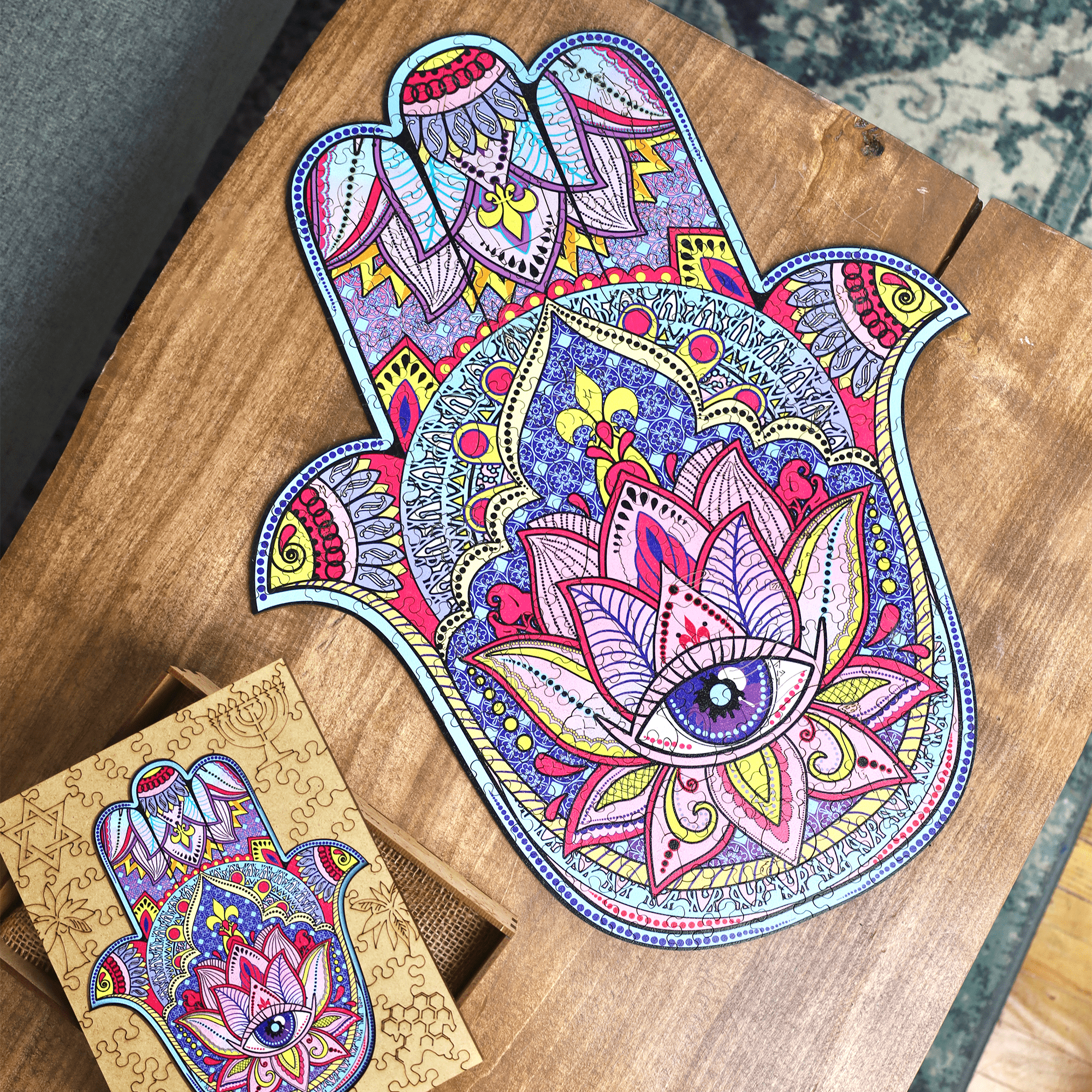 Wooden Jigsaw Puzzle Hamsa - Woods Story