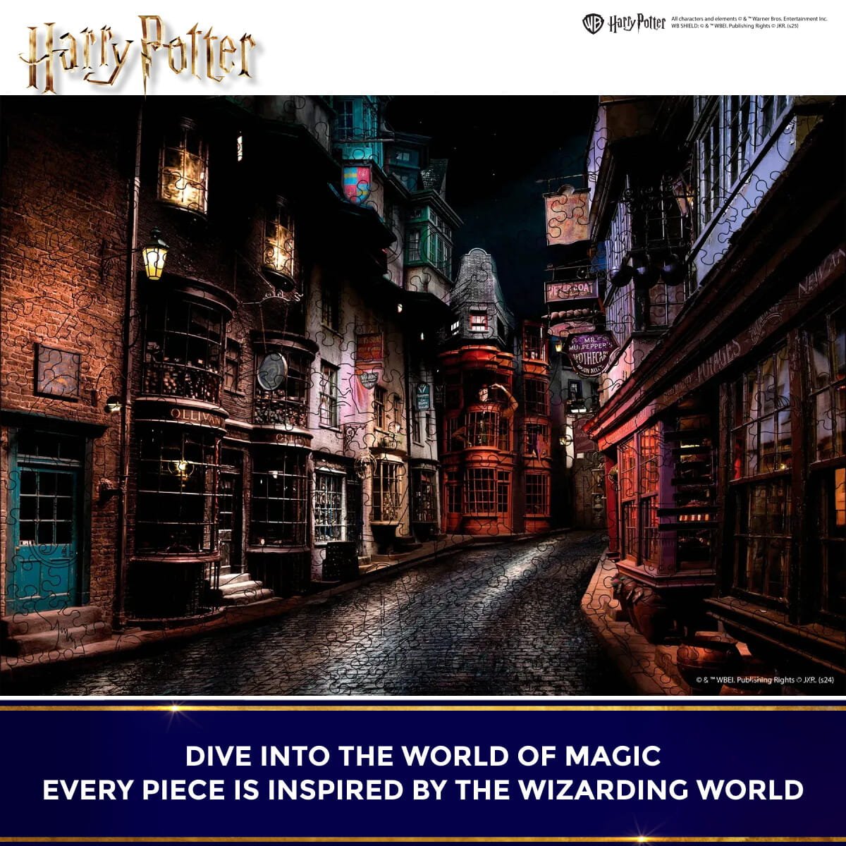 Wooden jigsaw puzzle Harry Potter Diagon Alley™ - Woods Story