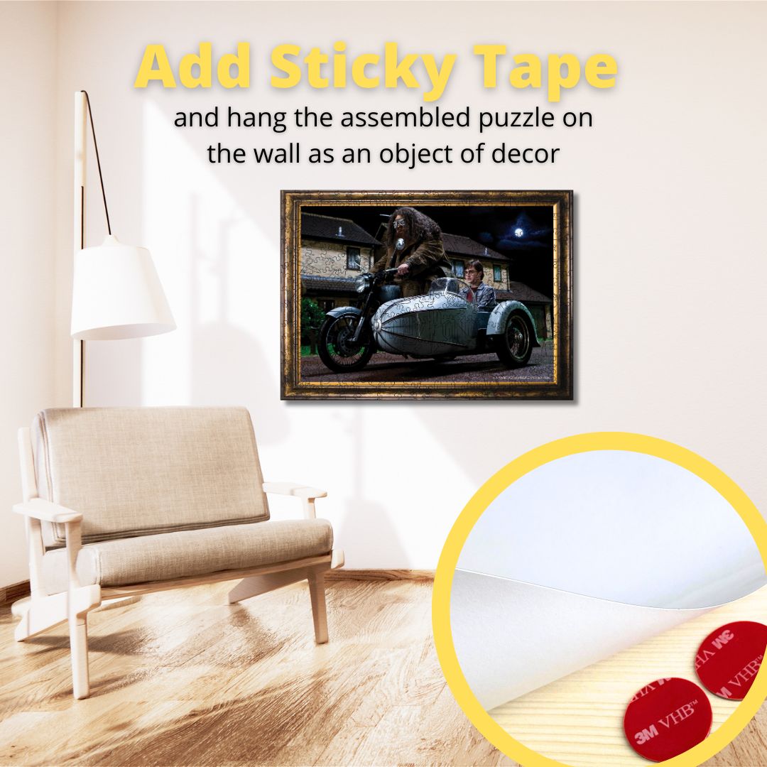 Wooden jigsaw puzzle Harry Potter™ Flying Motorbike - Woods Story