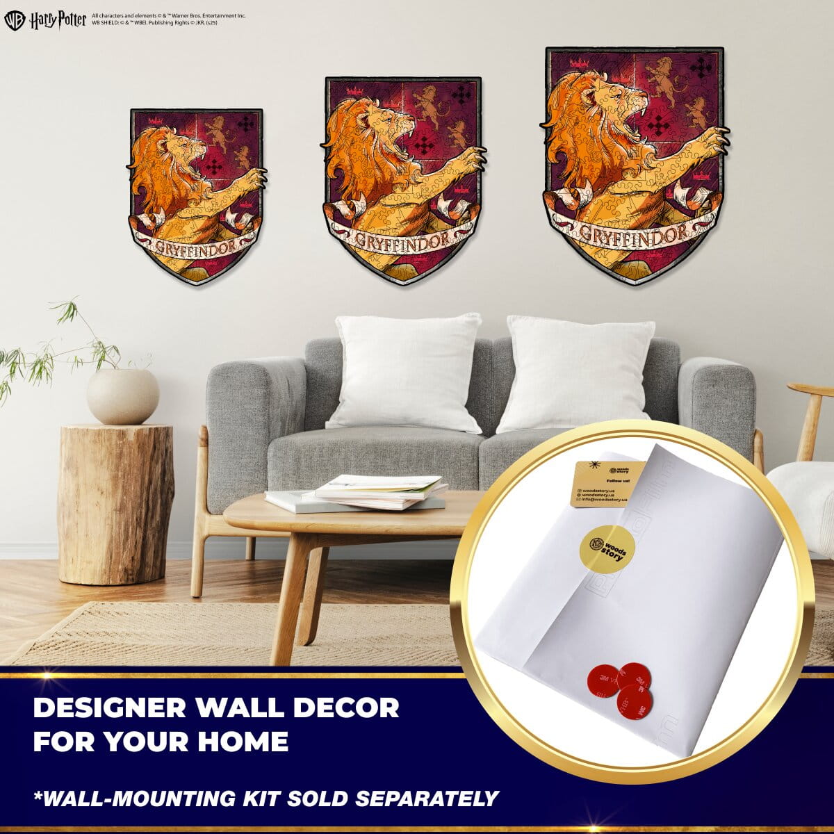 Wooden jigsaw puzzle Harry Potter Gryffindor™ Crest - Woods Story