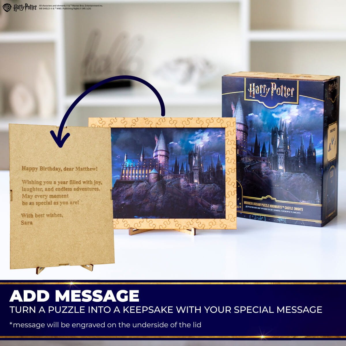 Wooden jigsaw puzzle Harry Potter Hogwarts Castle Night™ - Woods Story