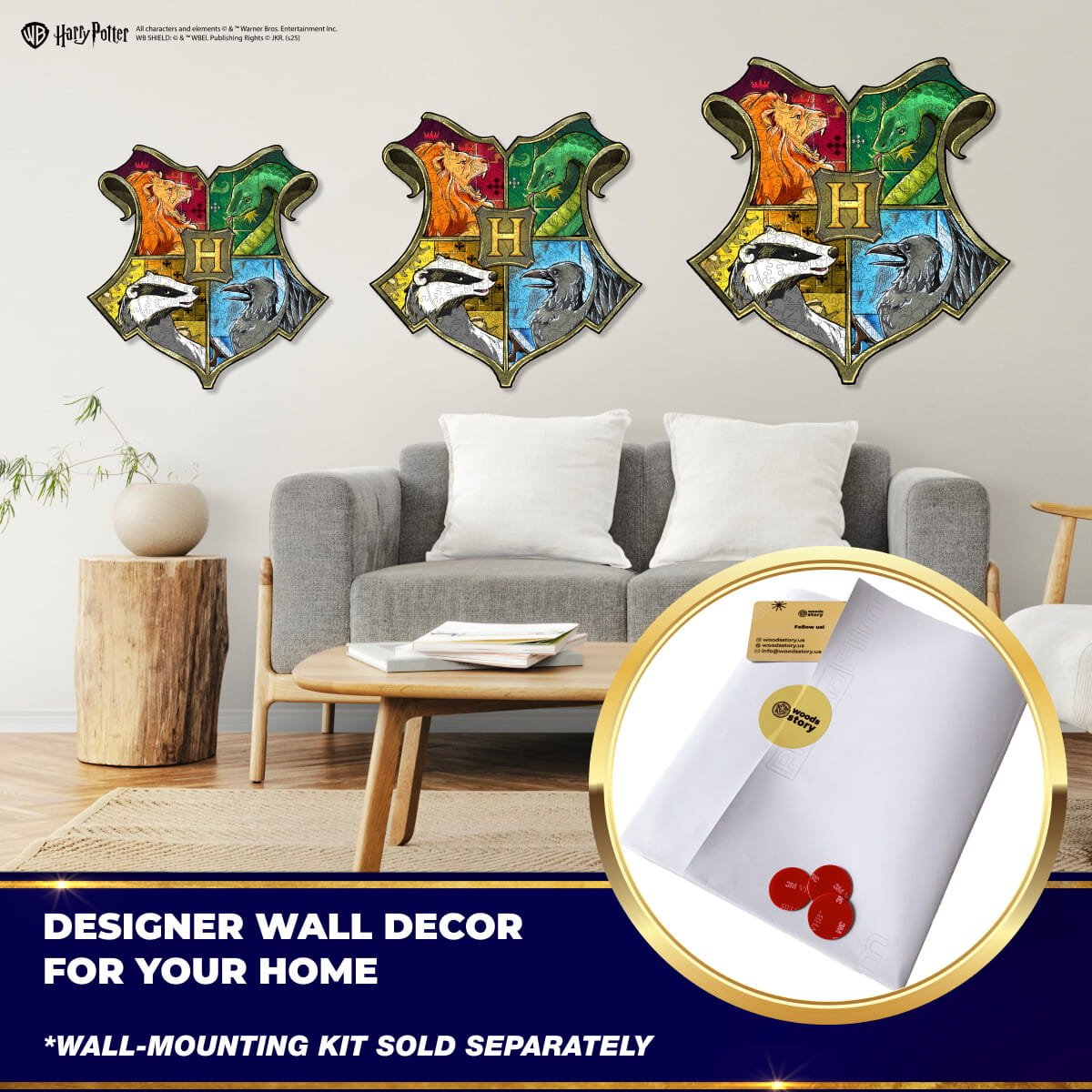 Wooden jigsaw puzzle Harry Potter Hogwarts™ Crest - Woods Story