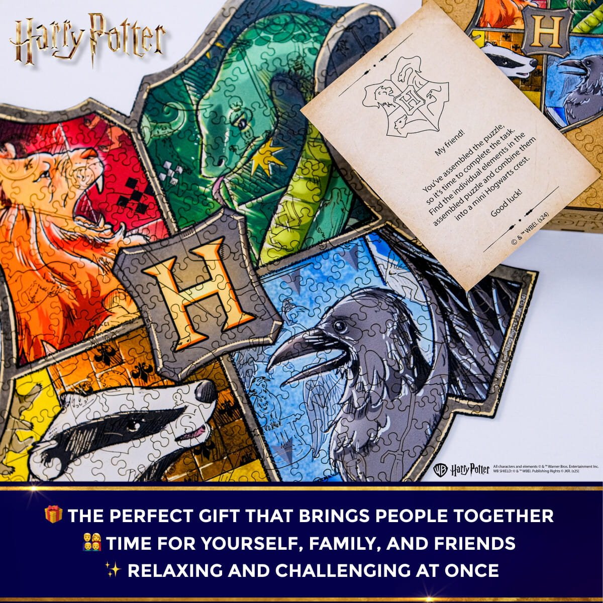 Wooden jigsaw puzzle Harry Potter Hogwarts™ Crest - Woods Story