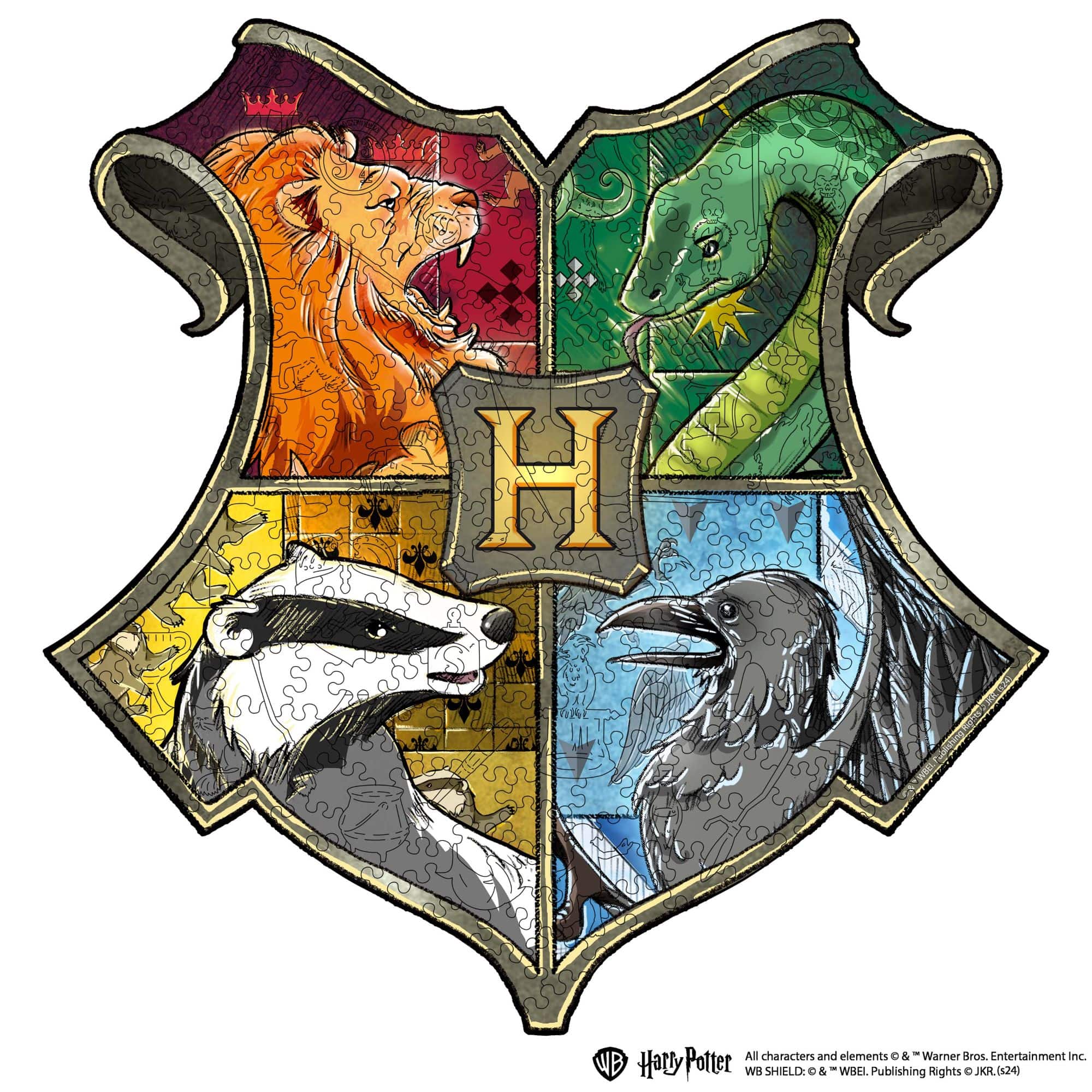 Wooden jigsaw puzzle Harry Potter Hogwarts™ Crest - Woods Story