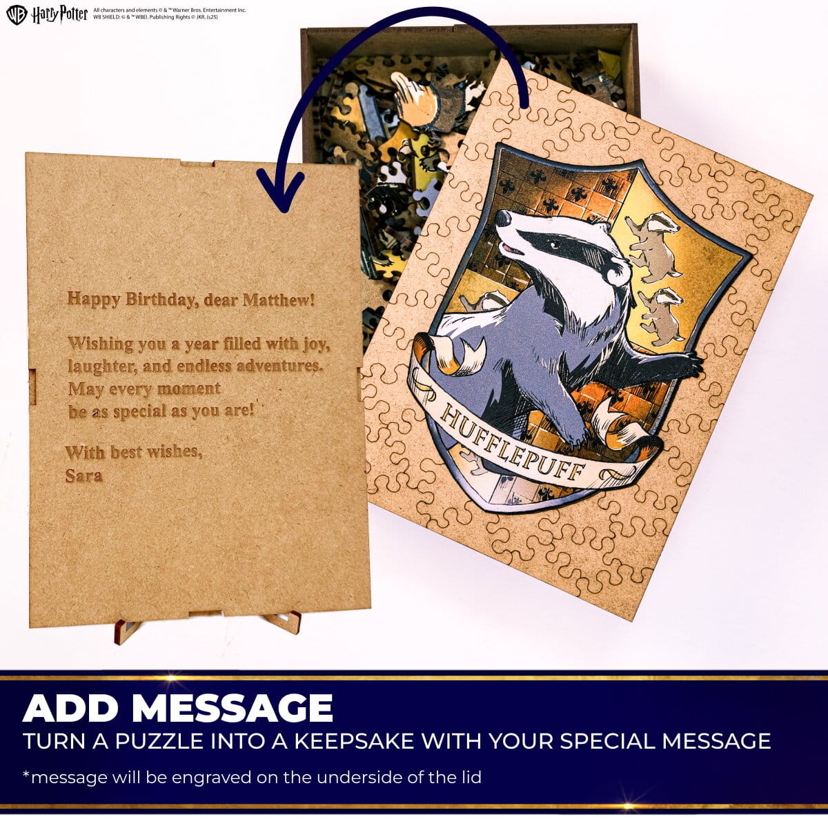 Wooden jigsaw puzzle Harry Potter Hufflepuff™ Crest - Woods Story