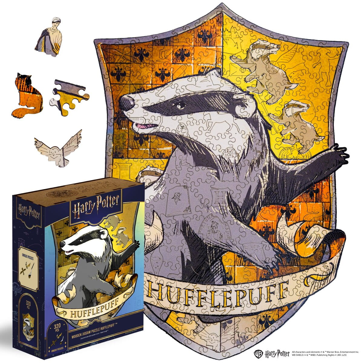 Wooden jigsaw puzzle Harry Potter Hufflepuff™ Crest - Woods Story