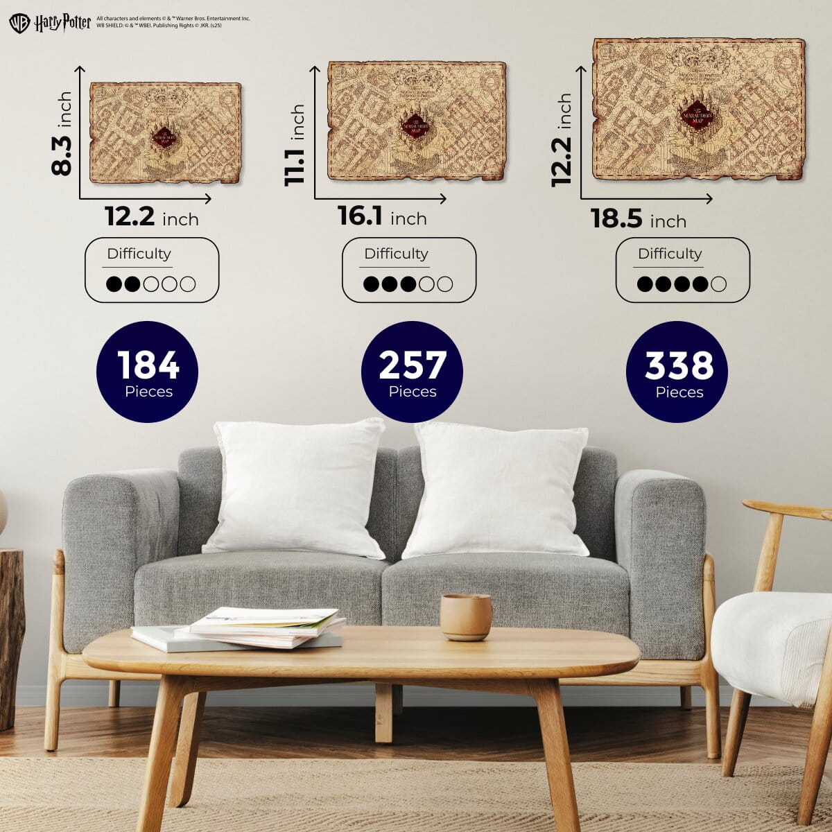 Wooden jigsaw puzzle Harry Potter™ Marauder’s Map - Woods Story