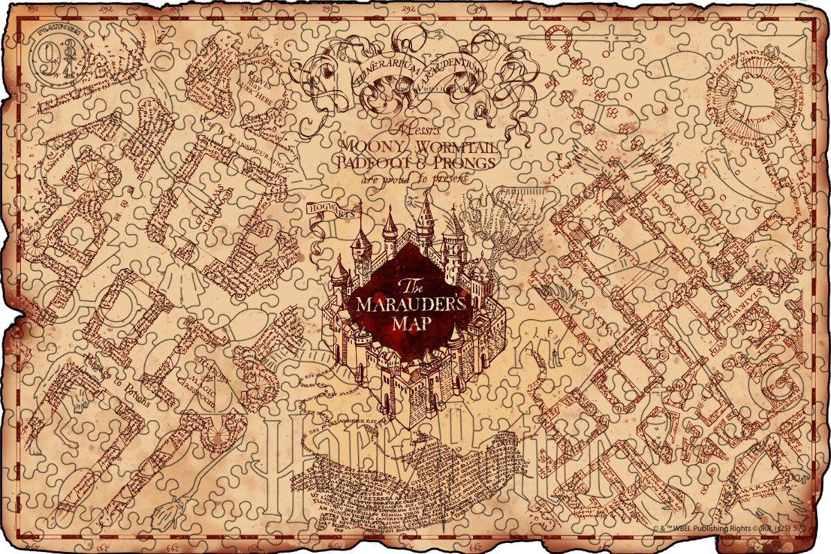 Wooden jigsaw puzzle Harry Potter™ Marauder’s Map - Woods Story