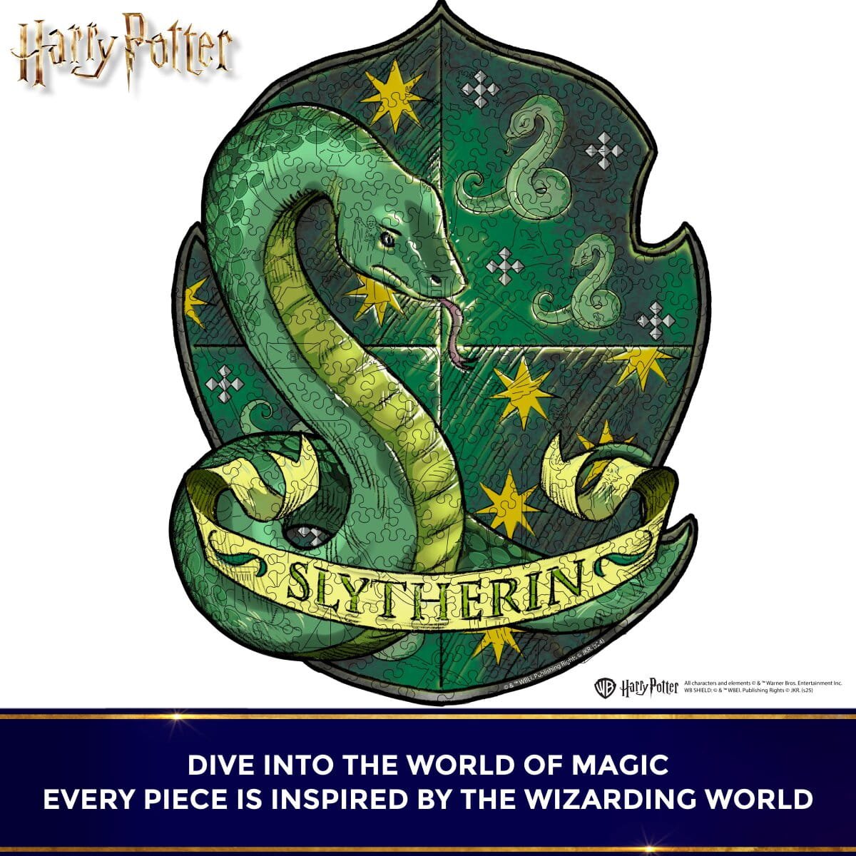 Wooden jigsaw puzzle Harry Potter Slytherin™ Crest - Woods Story