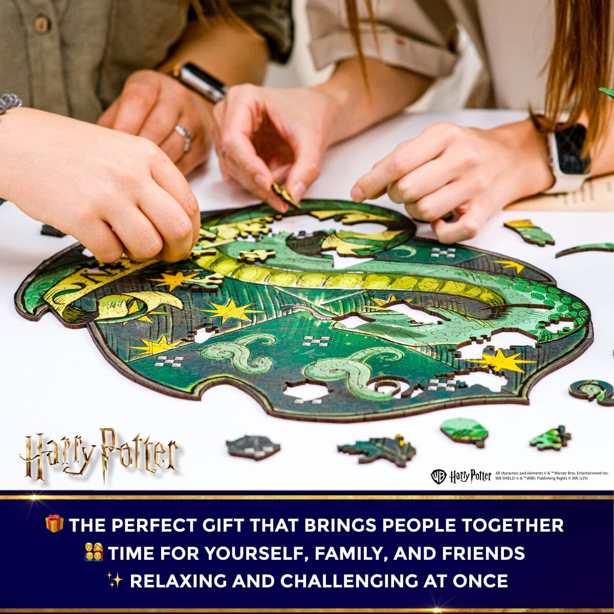 Wooden jigsaw puzzle Harry Potter Slytherin™ Crest - Woods Story