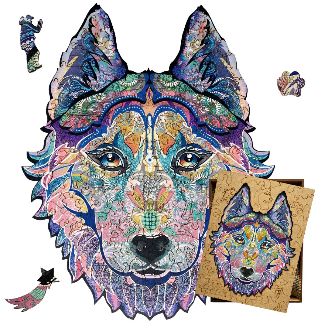 Wooden Jigsaw Puzzle Husky - Woods Story