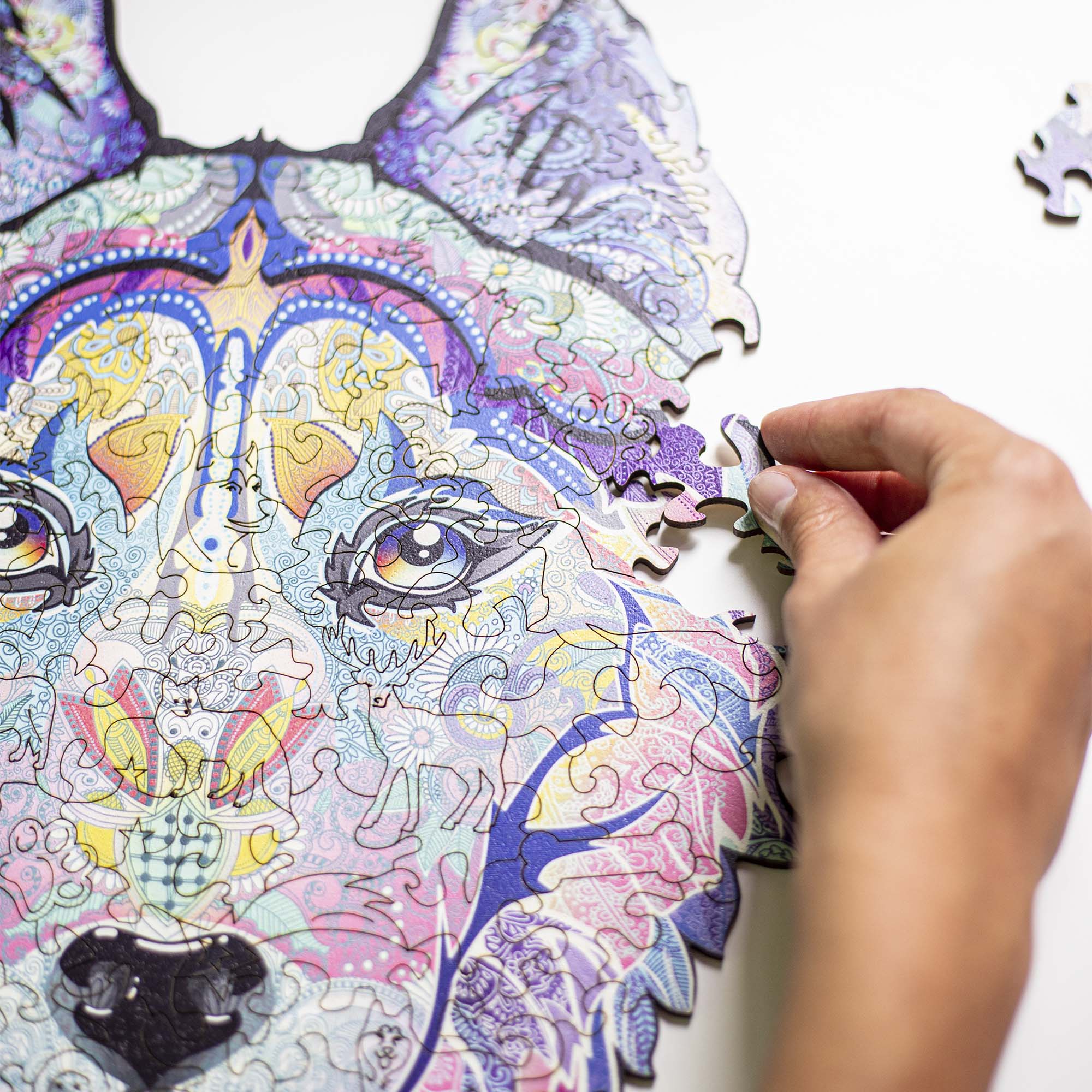 Wooden Jigsaw Puzzle Husky - Woods Story