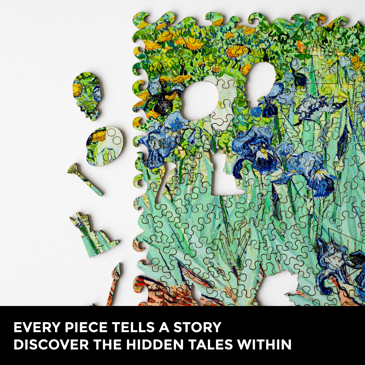 Wooden Jigsaw Puzzle Irises (Vincent Van Gogh) - Woods Story