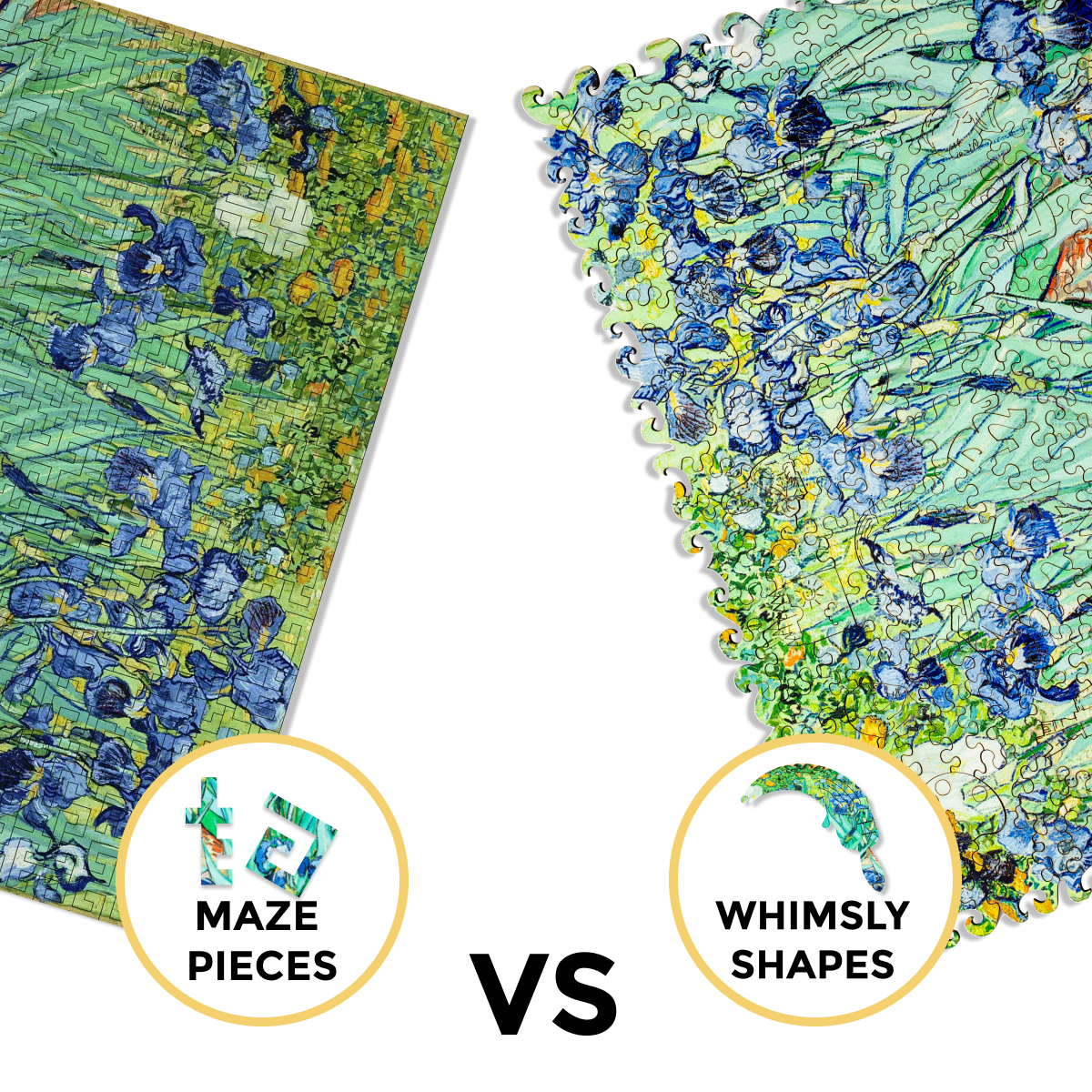 Wooden Jigsaw Puzzle Irises (Vincent Van Gogh) - Woods Story