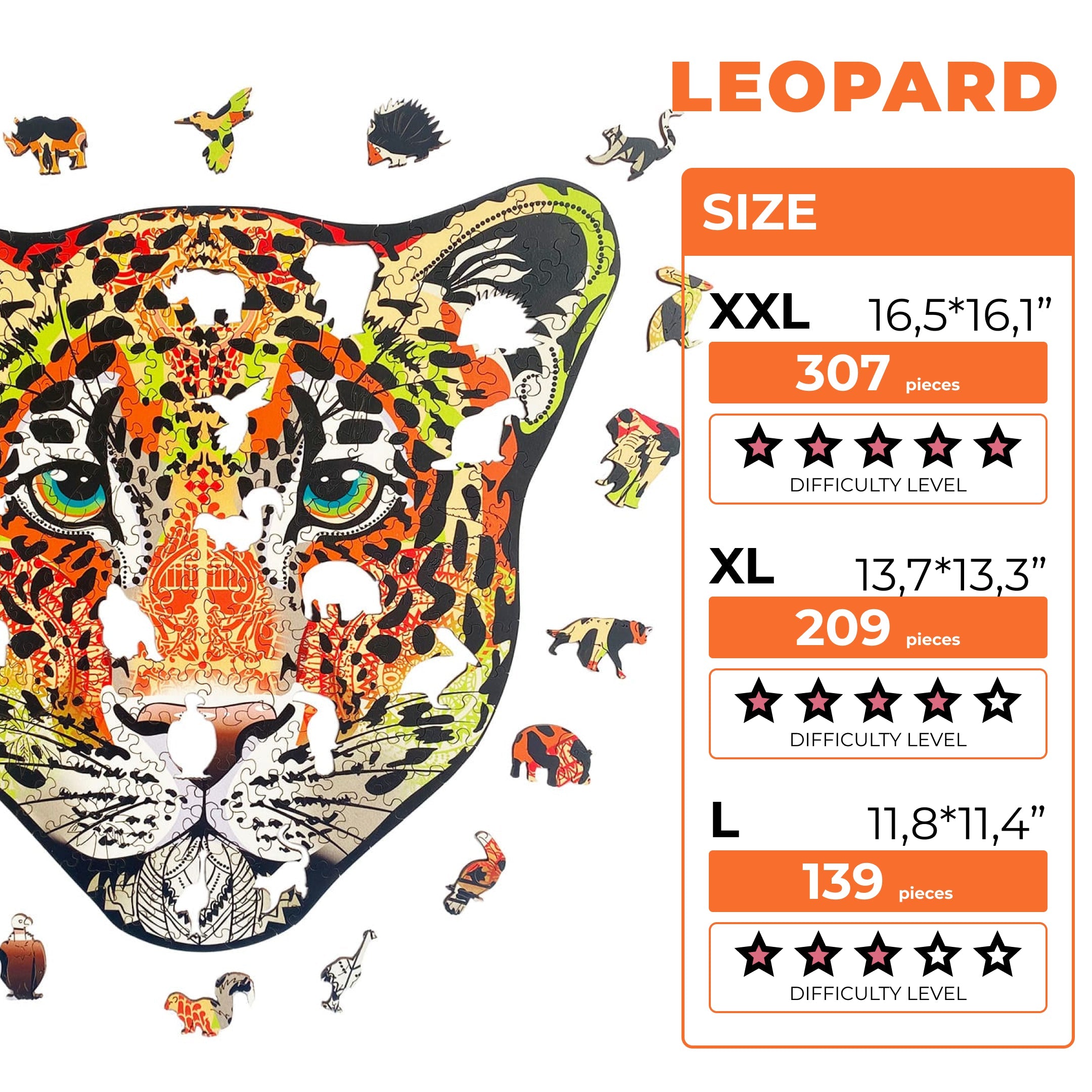 Wooden Jigsaw Puzzle Leopard - Woods Story
