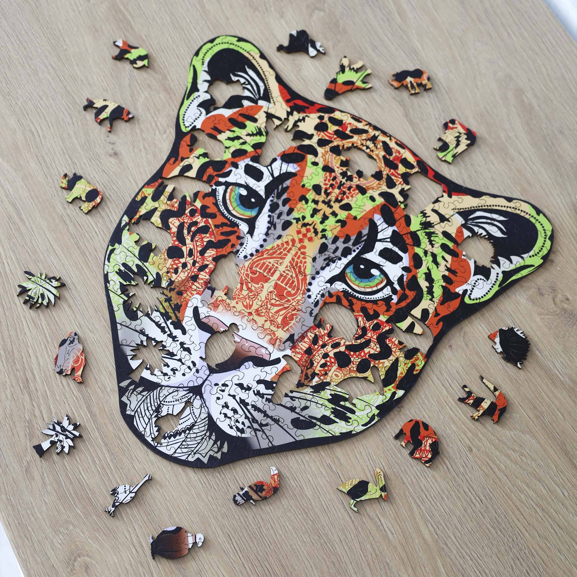 Wooden Jigsaw Puzzle Leopard - Woods Story