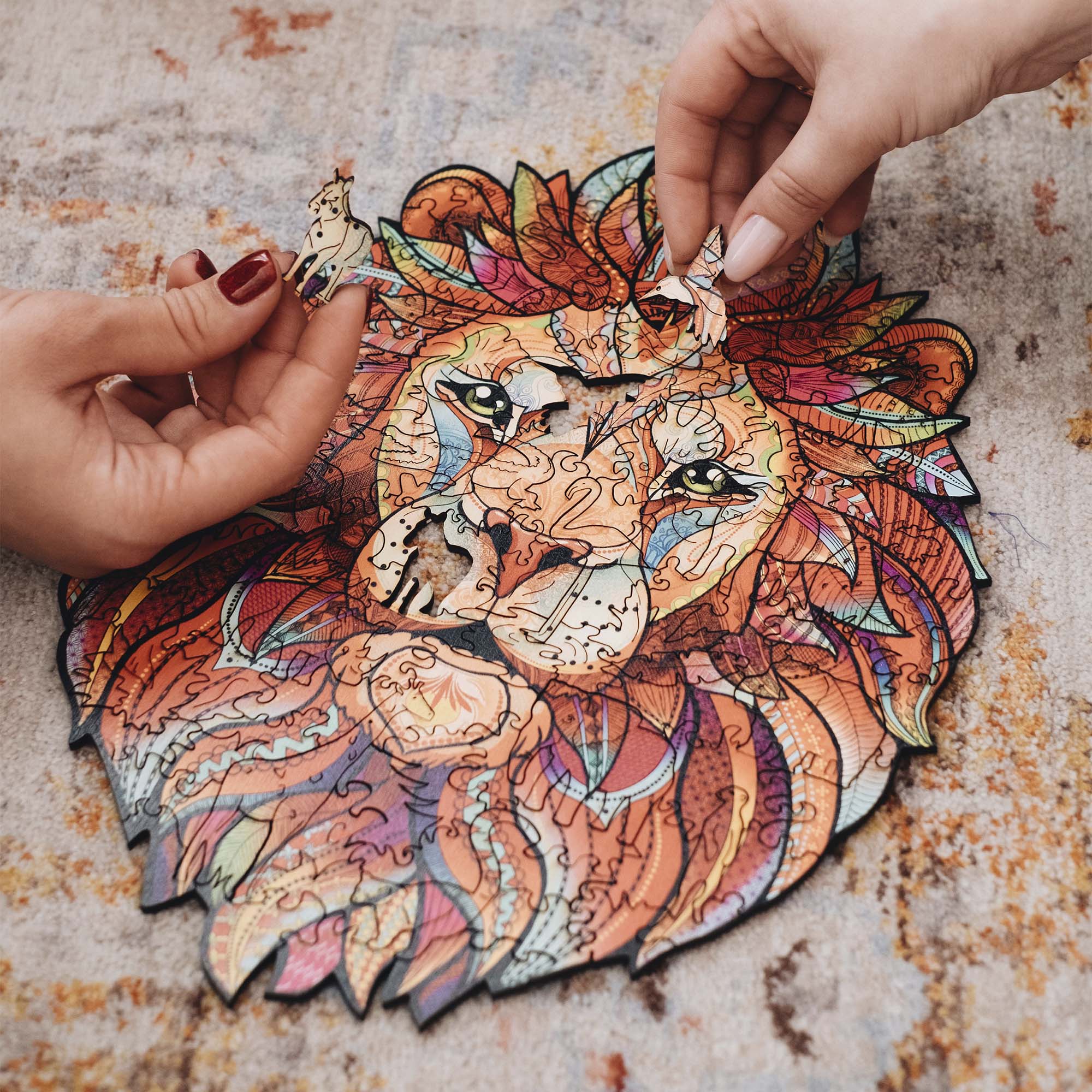 Wooden Jigsaw Puzzle Lion - Woods Story