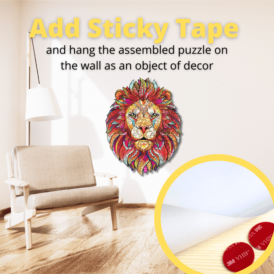 Wooden Jigsaw Puzzle Lion - Woods Story