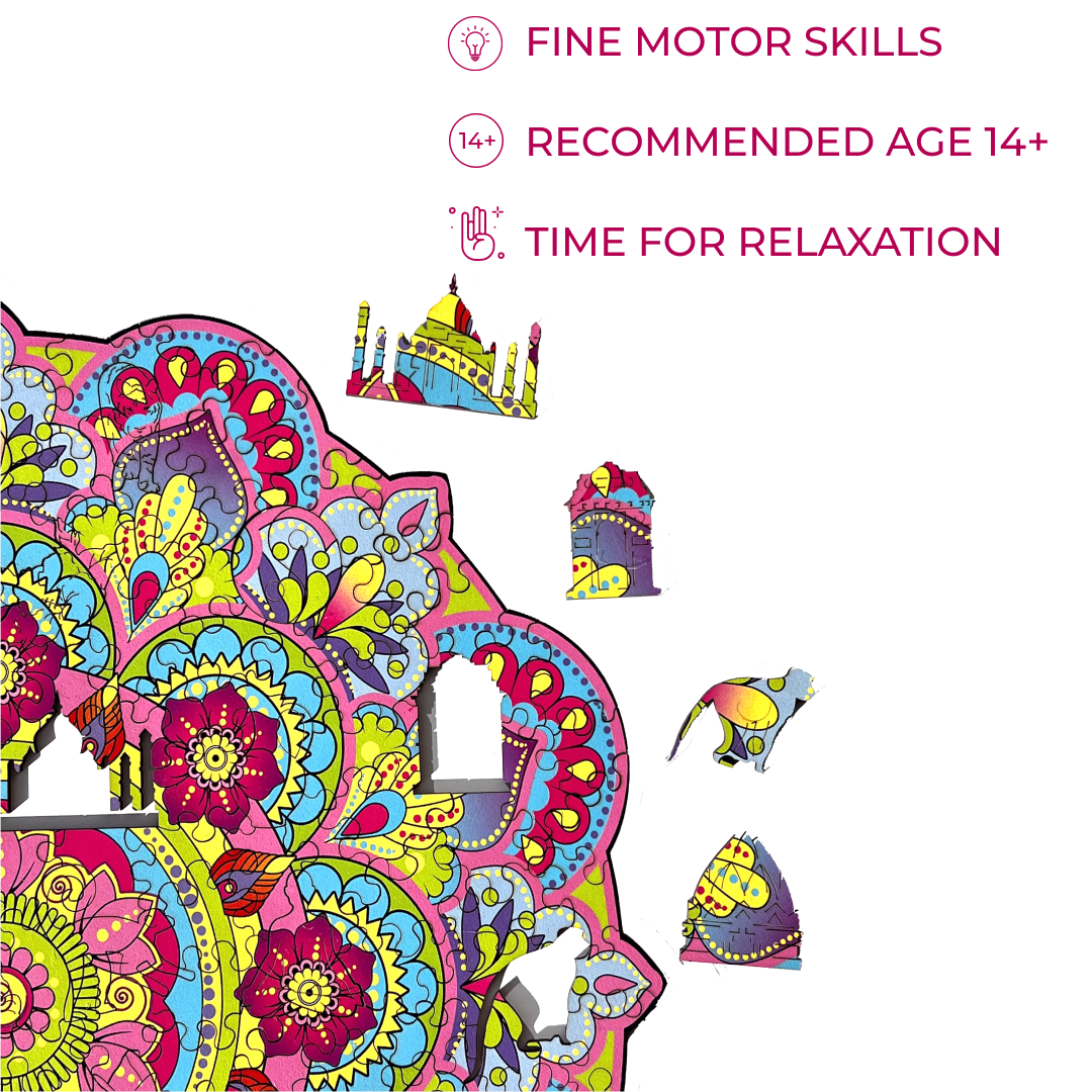 Wooden Jigsaw Puzzle Mandala - Woods Story