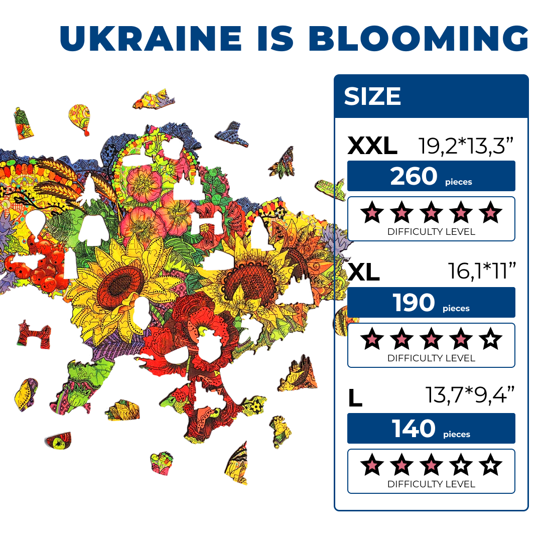 Wooden Jigsaw Puzzle Map Of Ukraine Color - Woods Story