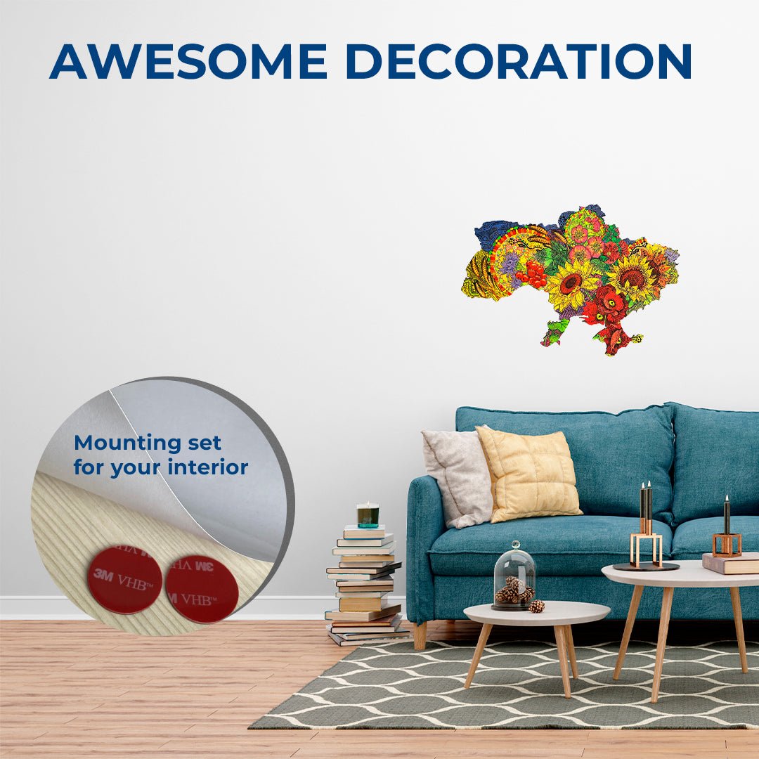 Wooden Jigsaw Puzzle Map Of Ukraine Color - Woods Story