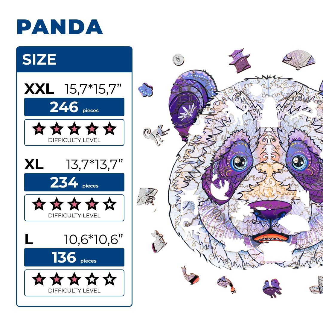 Wooden Jigsaw Puzzle Panda - Woods Story
