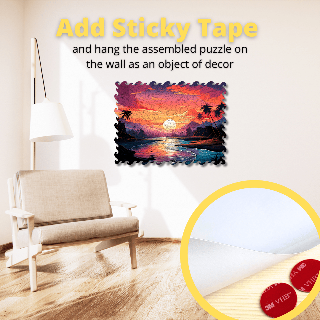 Wooden Jigsaw Puzzle Sea sunset - Woods Story
