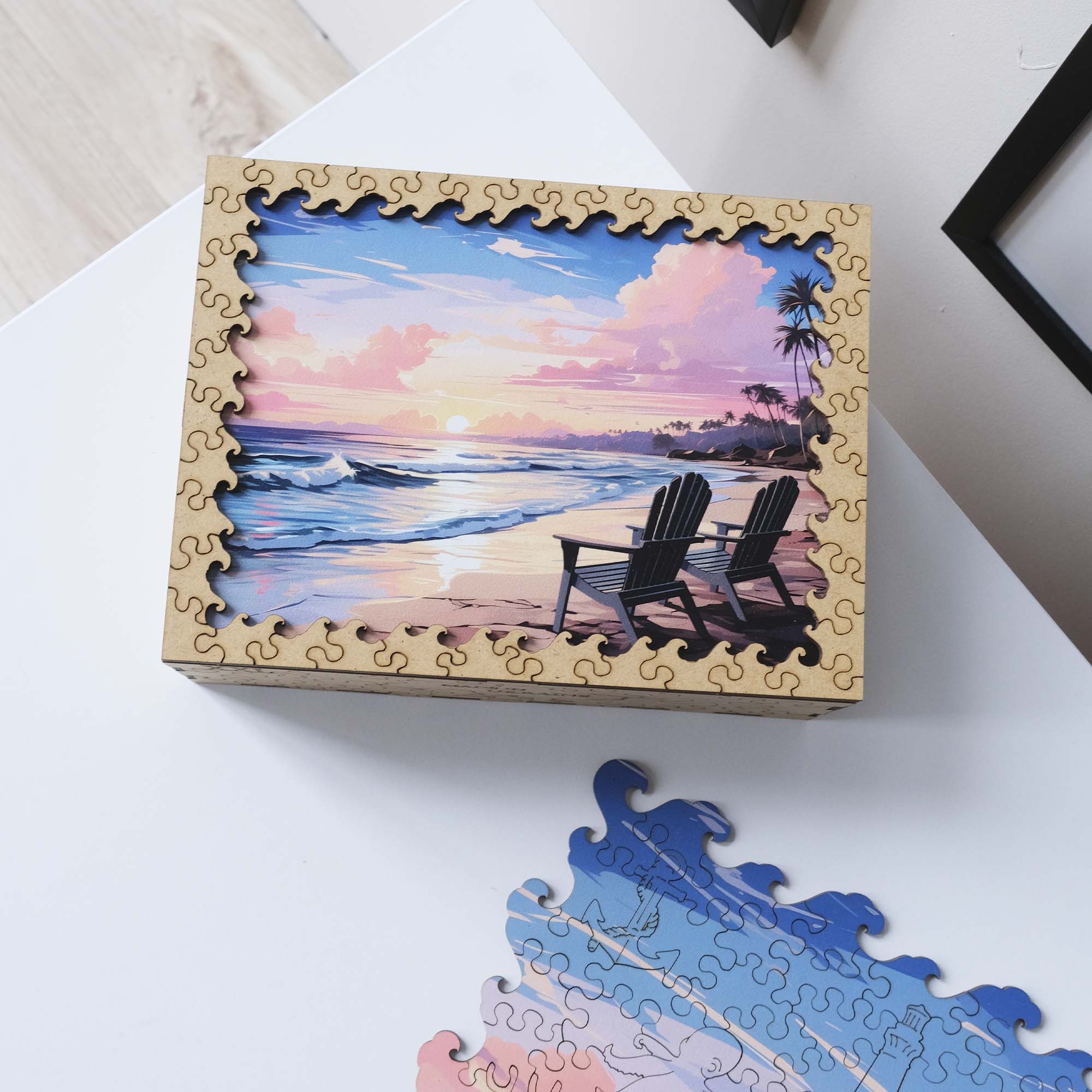 Wooden Jigsaw Puzzle Summer beach - Woods Story