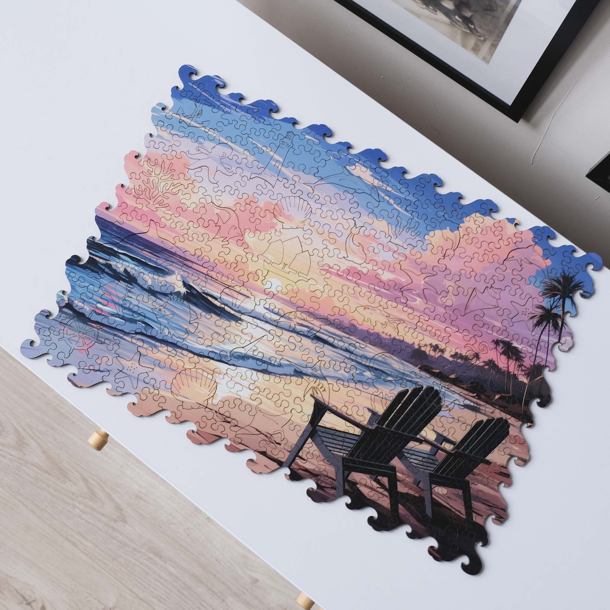 Wooden Jigsaw Puzzle Summer beach - Woods Story