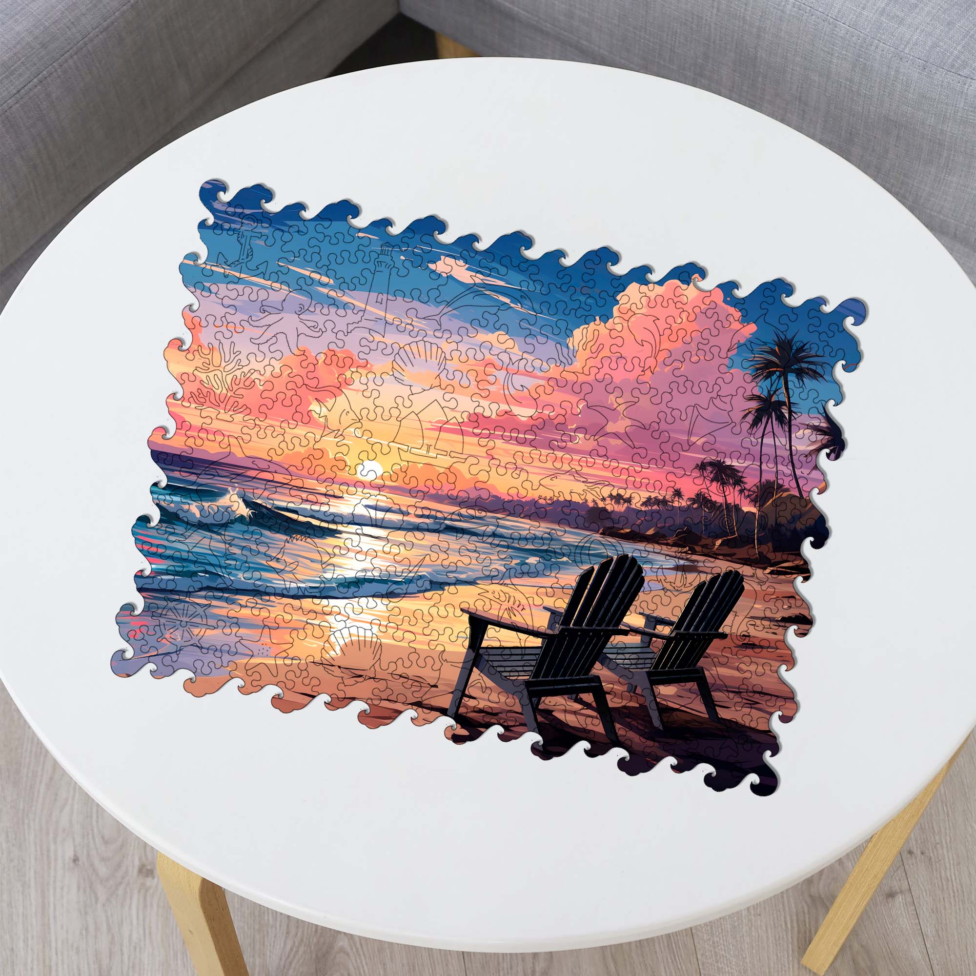 Wooden Jigsaw Puzzle Summer beach - Woods Story