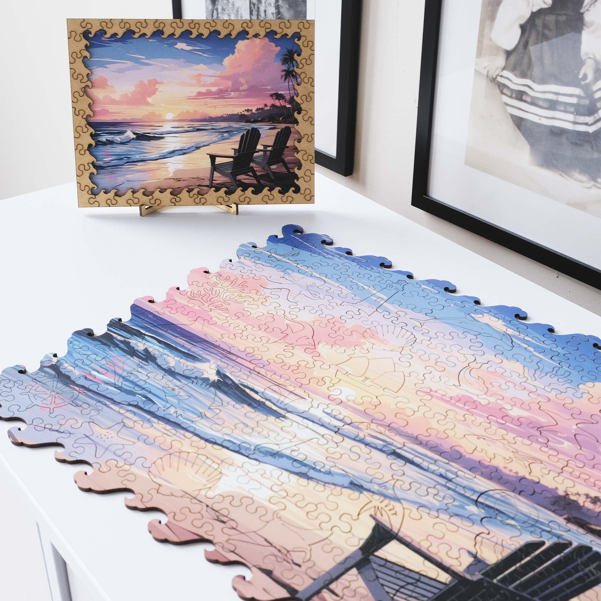 Wooden Jigsaw Puzzle Summer beach - Woods Story