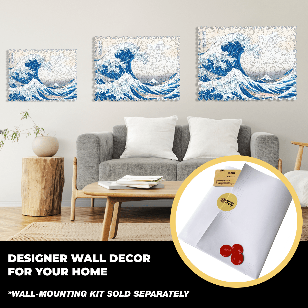 Wooden Jigsaw Puzzle The Great Wave Off Kanagawa (Hokusai) - Woods Story