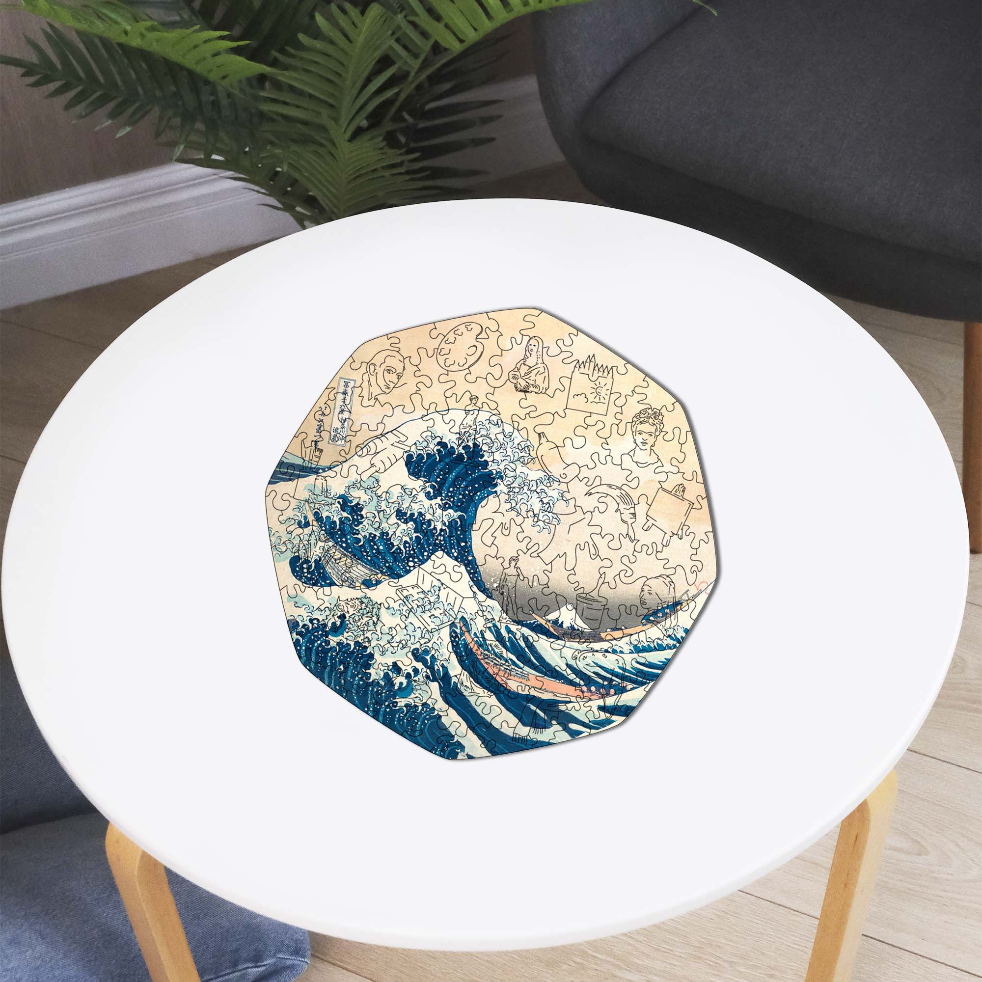 Wooden Jigsaw Puzzle The Great Wave Off Kanagawa (Hokusai) - Woods Story