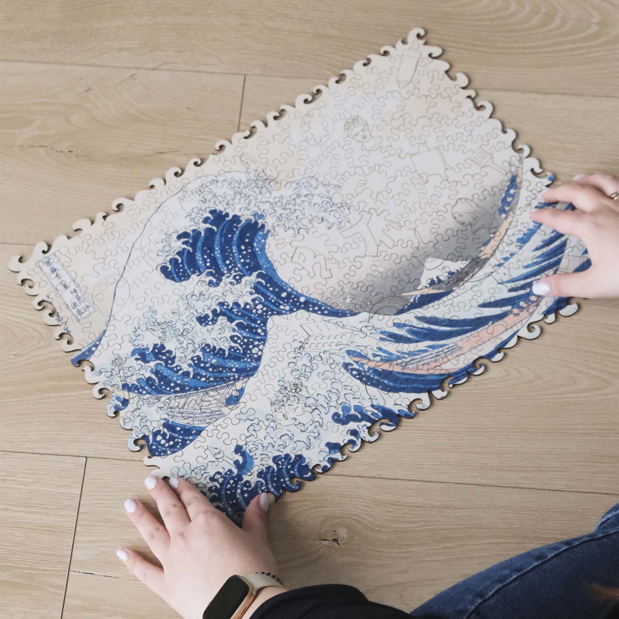 Wooden Jigsaw Puzzle The Great Wave Off Kanagawa (Hokusai) - Woods Story