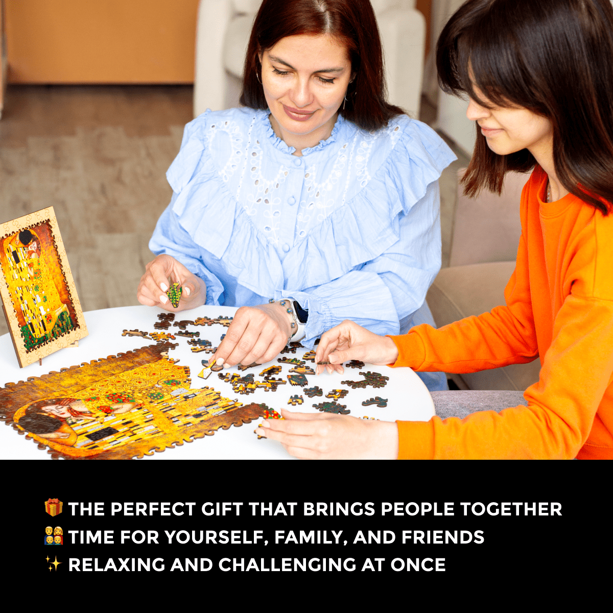 Wooden Jigsaw Puzzle The Kiss (Gustav Klimt) - Woods Story