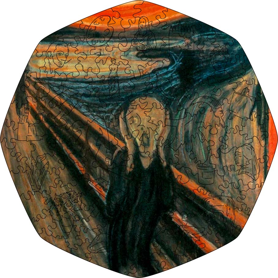 Wooden Jigsaw Puzzle The Scream (Edvard Munch) - Woods Story