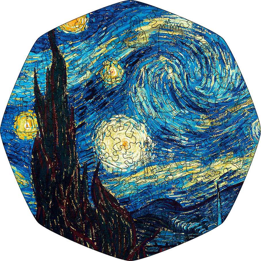 Wooden Jigsaw Puzzle The Starry Night (Vincent van Gogh) - Woods Story