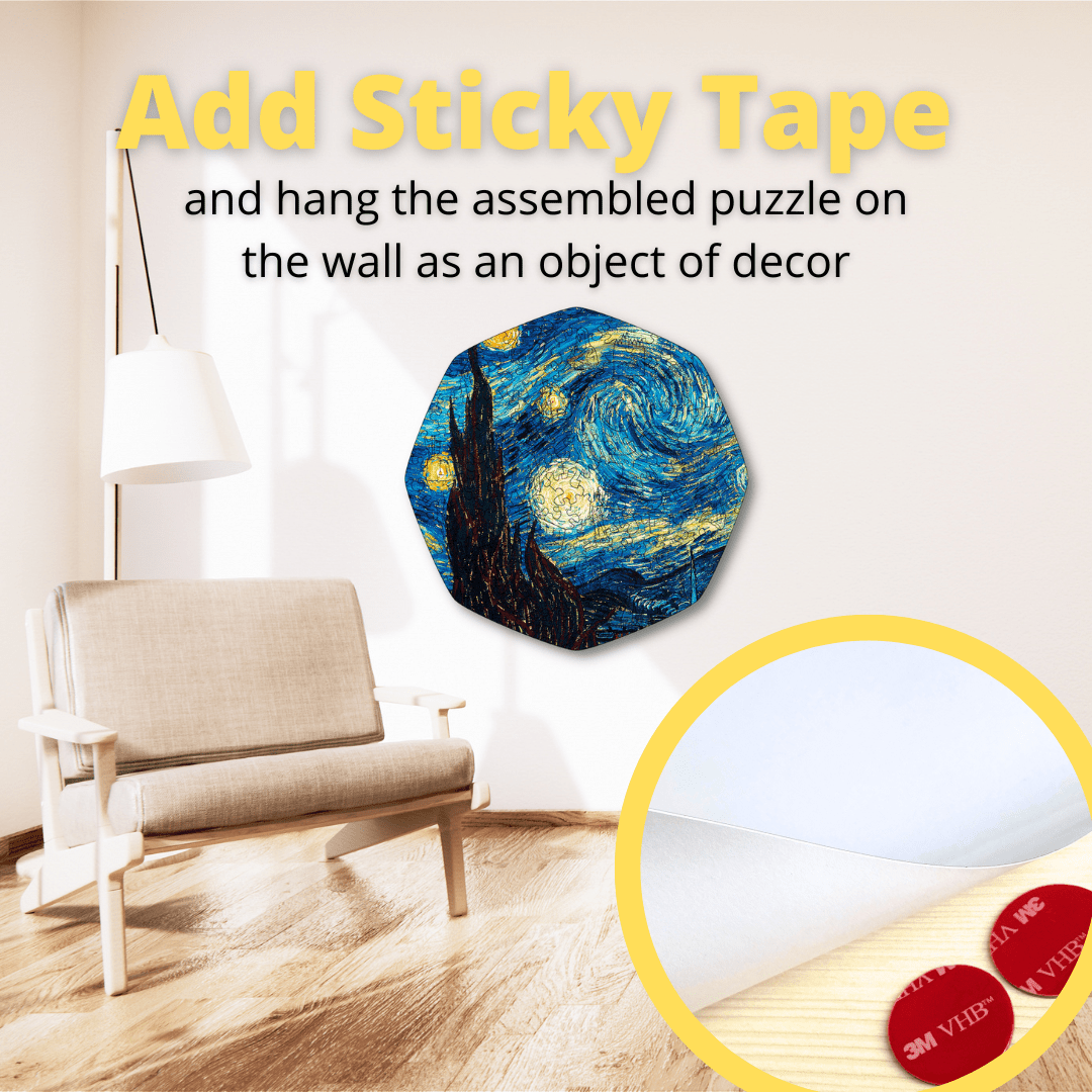 Wooden Jigsaw Puzzle The Starry Night (Vincent van Gogh) - Woods Story