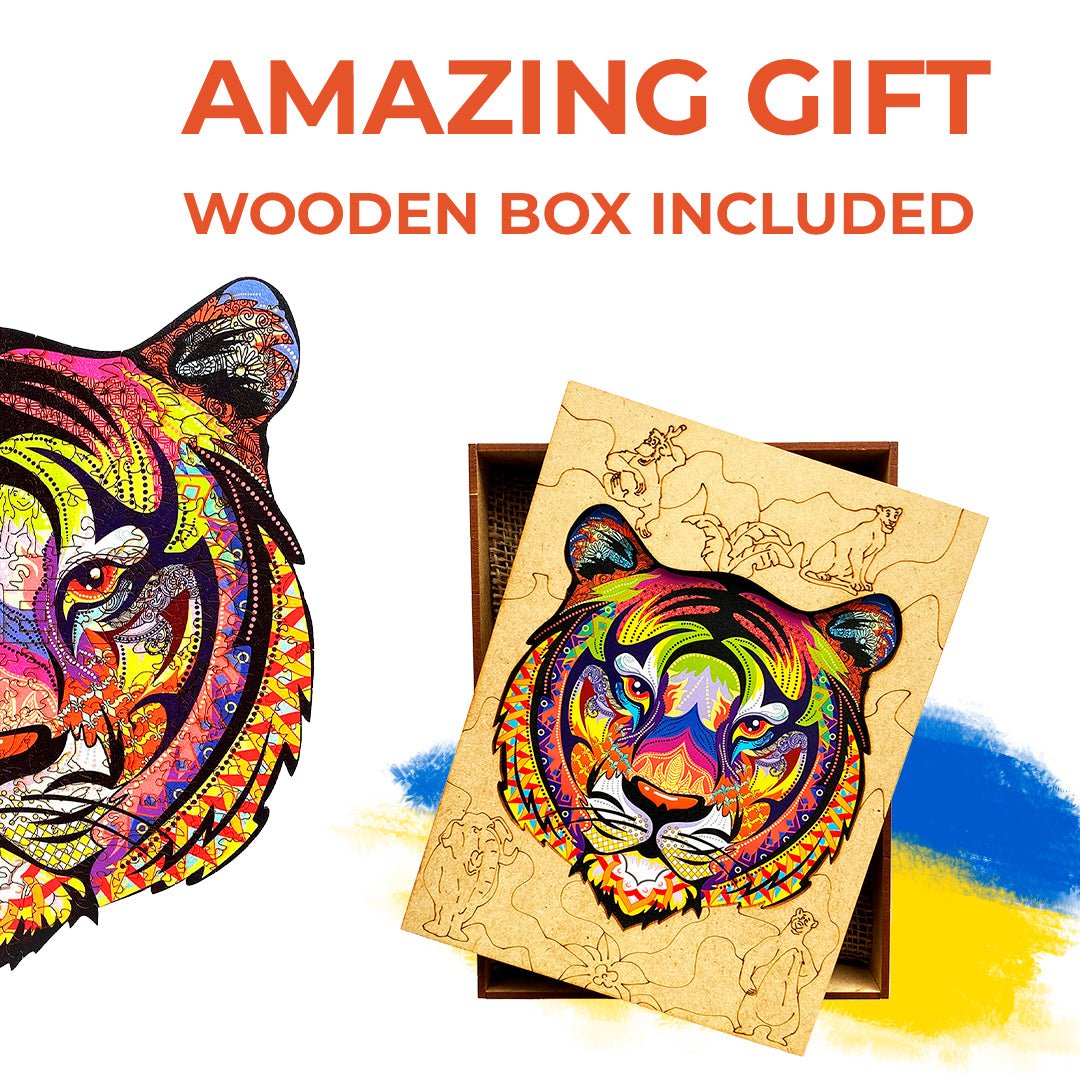 Wooden Jigsaw Puzzle Tiger - Woods Story